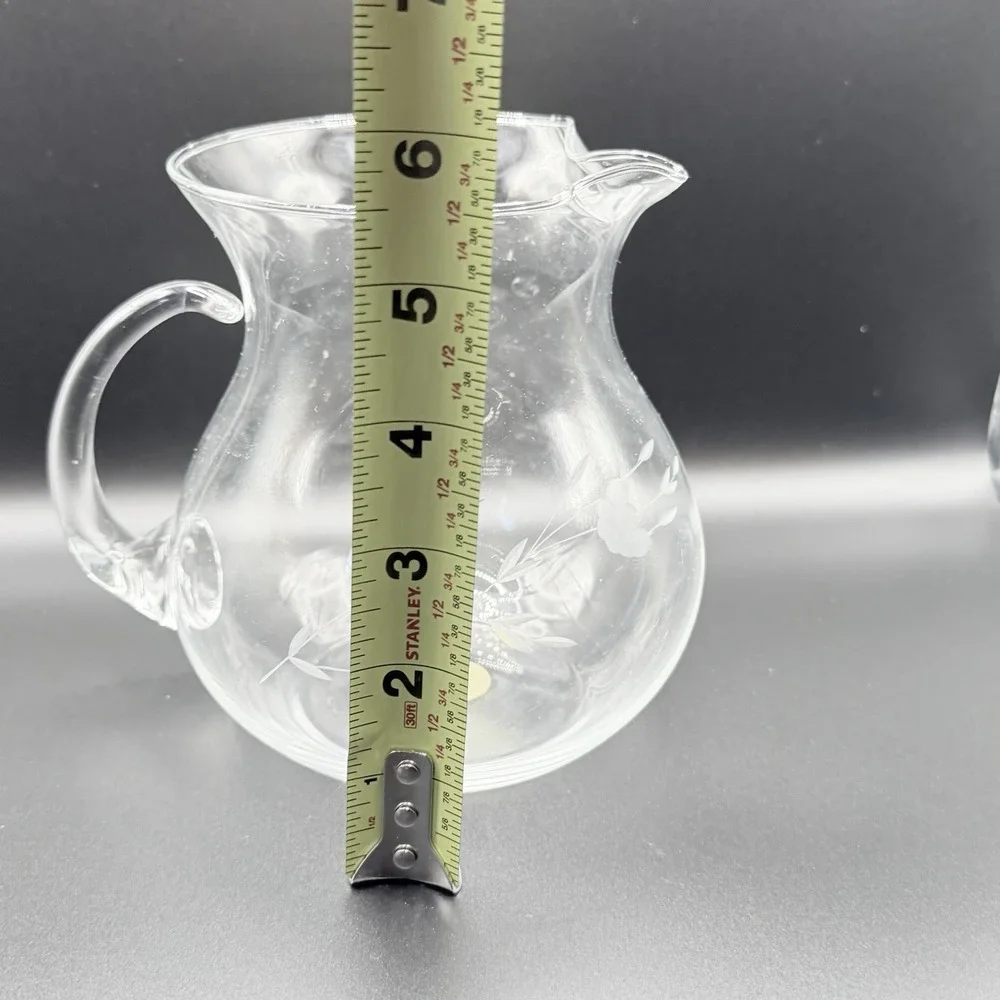 Vintage Princess House Heritage #6134 Crystal Ice Lip Pitcher 32 oz. 1980's